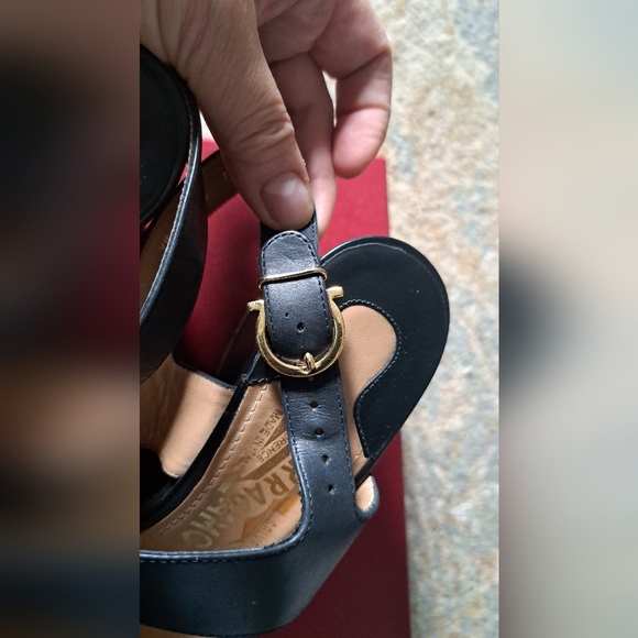 Ferragamo Wedges, Black, Size 7 - Picture 6 of 8